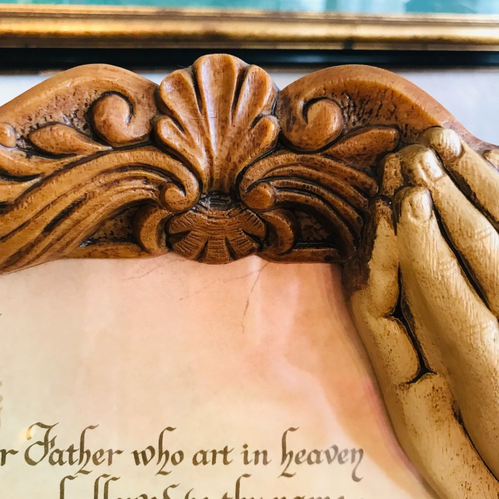 Vintage Lords Prayer 3D Faux Wood Picture - Picture 4 of 13